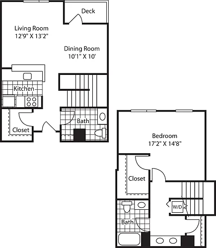 Floor plan 1 Bed NW Townhome