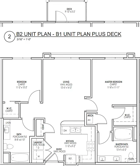 Two bedroom apartment at Argon with stainless steel appliances and wood plank flooring