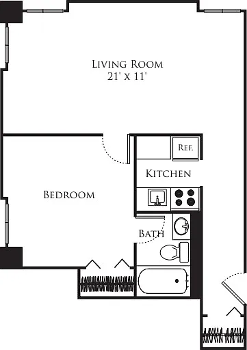 Floor plan One Bedrooms
