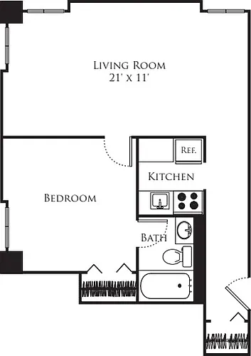 Floor plan One Bedrooms