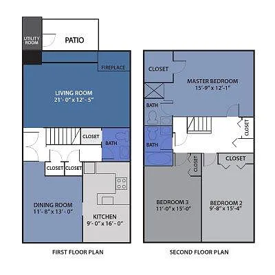 Floor plan The Cypress Two Story Townhome