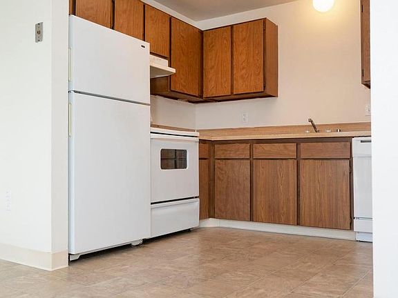 Two bedroom kitchen. Kitchen amenities: Dishwasher, garbage disposal, and pantry cupboard.