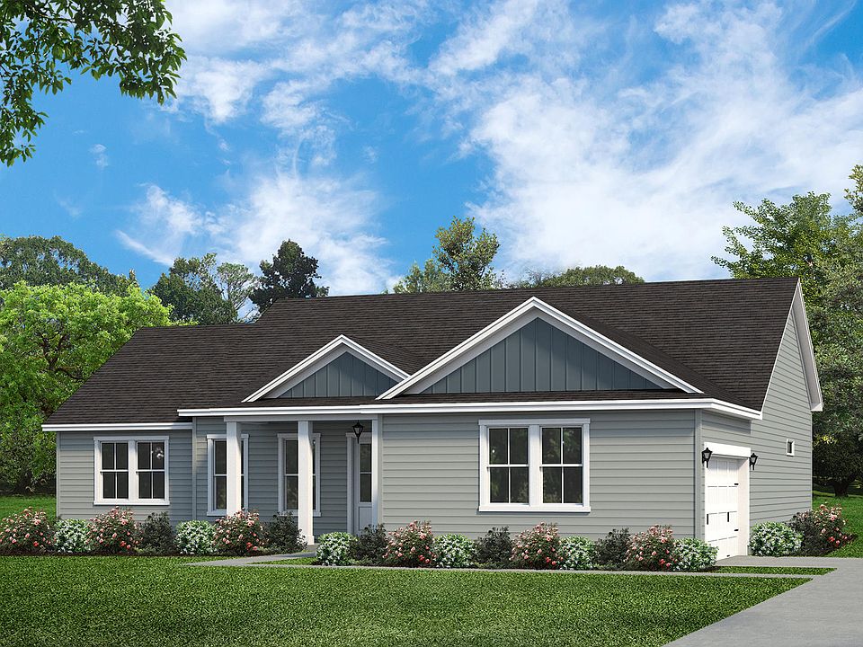 Berkeley Lowcountry Elevation - Garage Front
