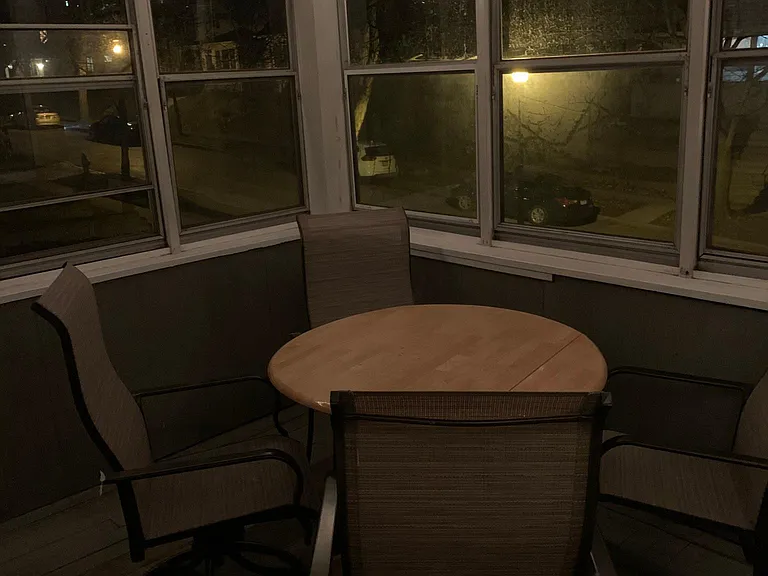 Porch overlooking street