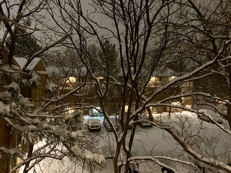 view from balcony, onsite parking