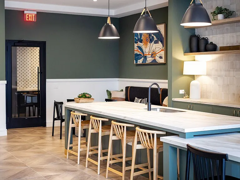 Resident lounge with entertaining kitchenette