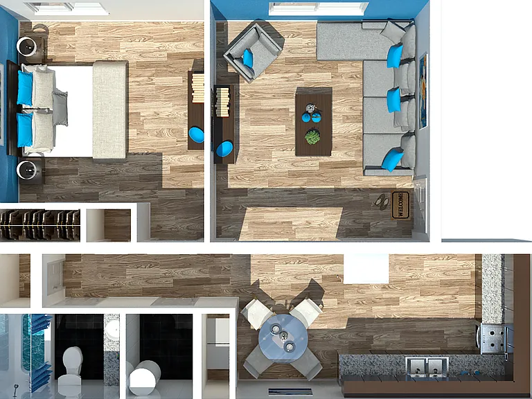 One Bedroom One Bathroom One Bedroom One Bathroom