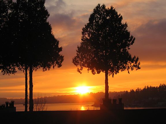 Sunset from condo's private deck.