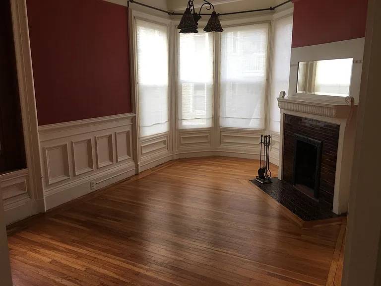 Dining room with fireplace