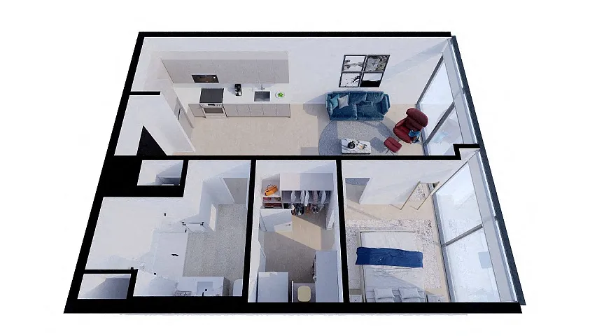 Floor plan 1 Bed 1 Bath Standard