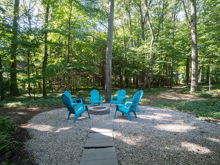 Fire pit off the deck
