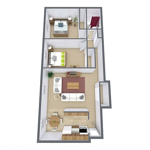 Floor plan Two Bedroom 21A