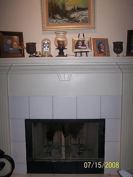 fire place in large living room