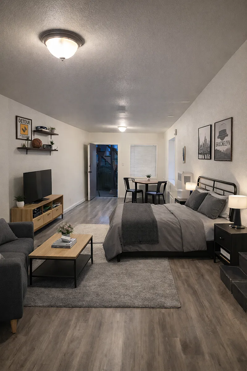 Apartment Layout. Unit B. Front Unit. Ground Floor. - 815 Athens Ave #B
