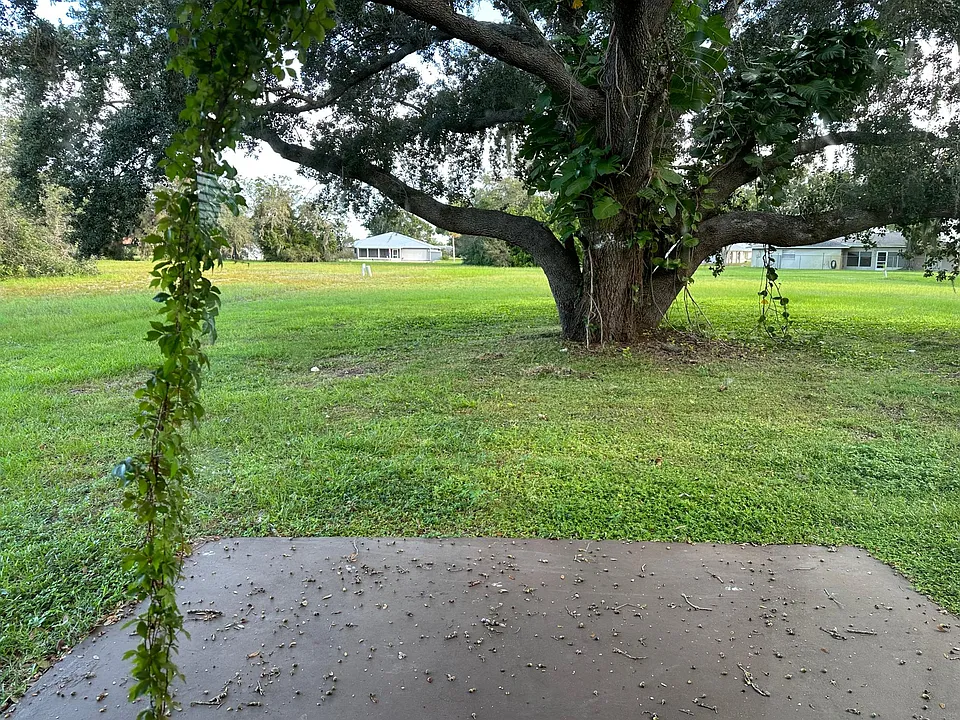 Patio area outside of sliding glass doors