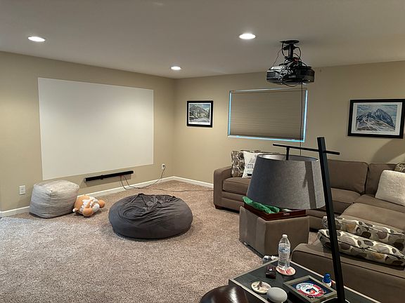 Entertainment area with projector TV