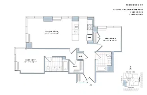 Floor plan 2 Bed/2 Bath-B.3-II