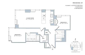 Floor plan 2 Bed/2 Bath-B.3-II