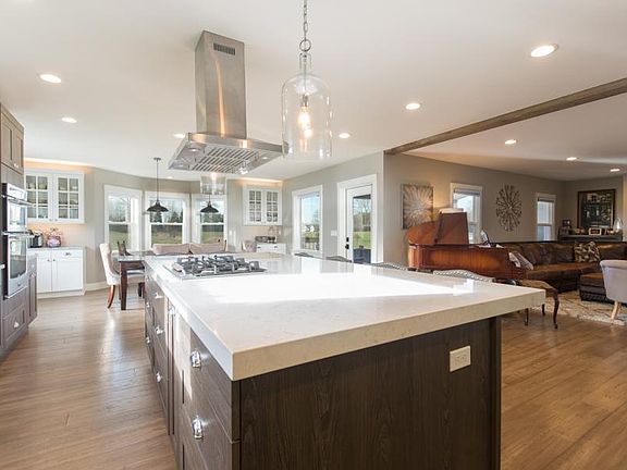 10' Cambria Quartz island with seating for 6