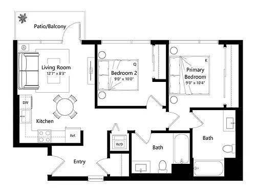 Floor plan L2C.3 - 2 Bed 2 Bath