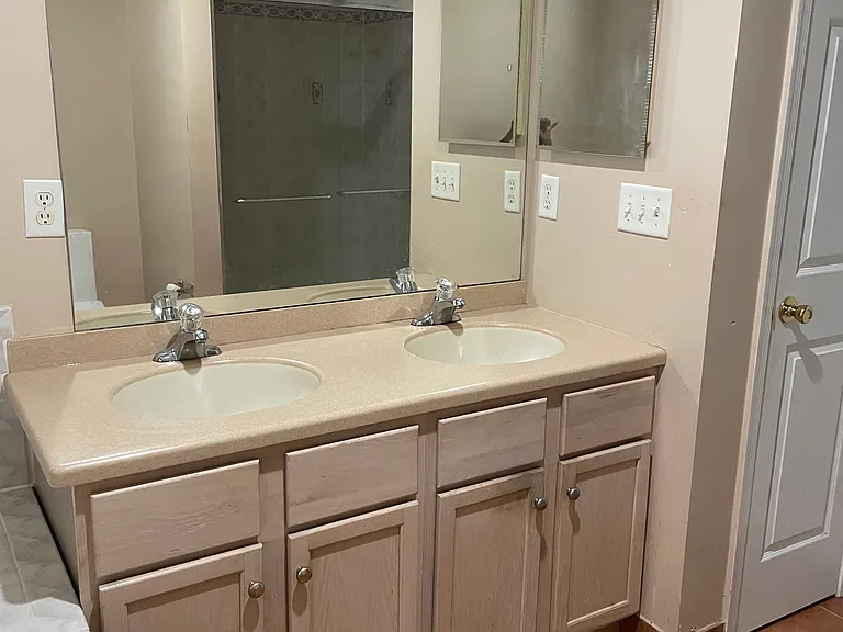 Master bathroom double sink vanity