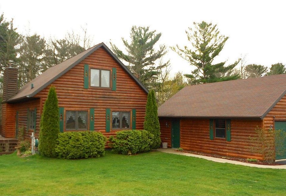 HALF LOG HOME ON WATERFRONT RIVER, 2+ CAR GARAGE WITH WORKSHOP