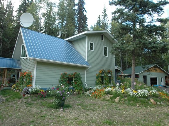 house + garage in background