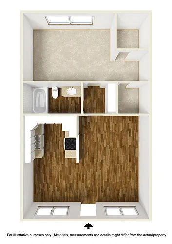 Floor plan 1 Bedrooms, 1 Bathroom Plan B