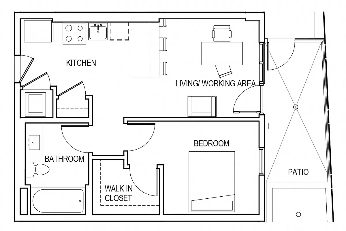 Floor plan 1K
