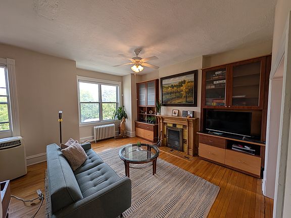 view into spacious living room