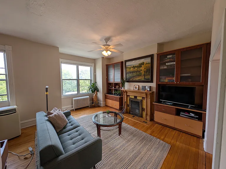 view into spacious living room