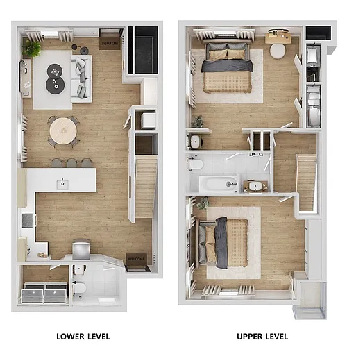 Floor plan 2 Bedroom Townhome