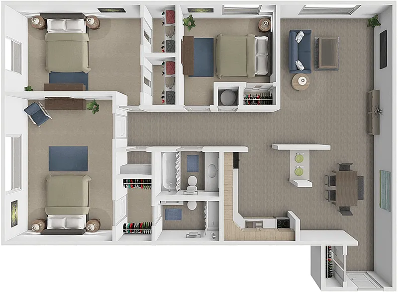 Floor plan 3 Bed 2 Bath