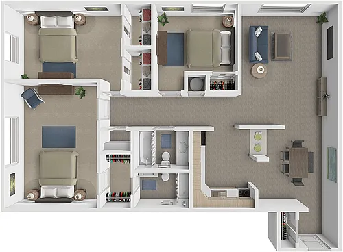 Floor plan 3 Bed 2 Bath