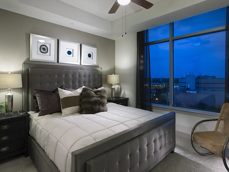 King Sized Bed and Floor to Ceiling Windows