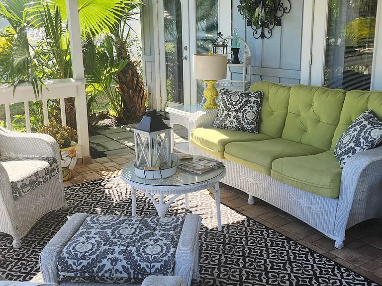 Another view of outdoor patio area. Great for a nap or glass of wine.