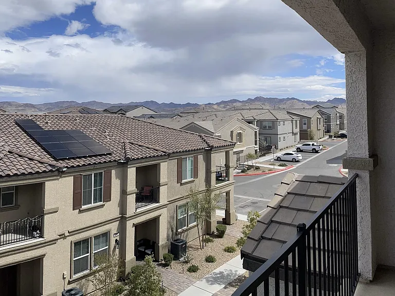 Third floor patio with mountain views