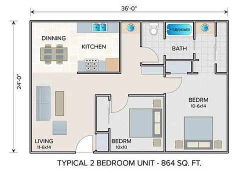 Floor plan 2 Bedroom