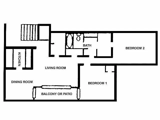 Floor plan 2BR 1BA