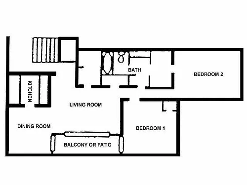 Floor plan 2BR 1BA