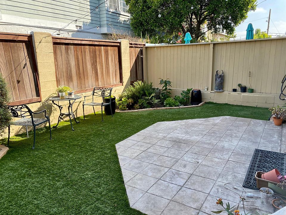 Private low maintenance backyard