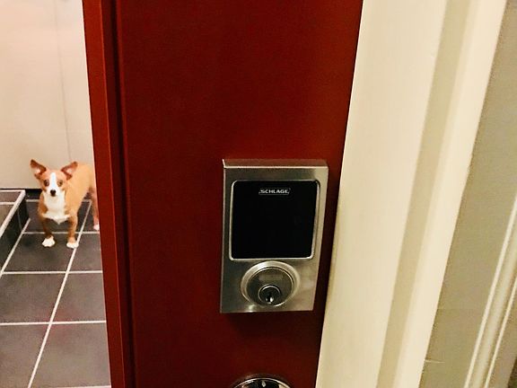Front door with smart lock