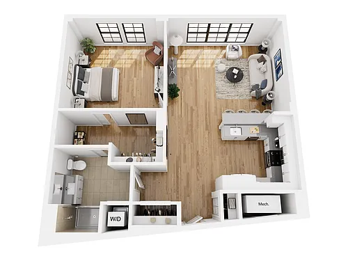 Floor plan 1 Bed/1 Bath-CL11-ar
