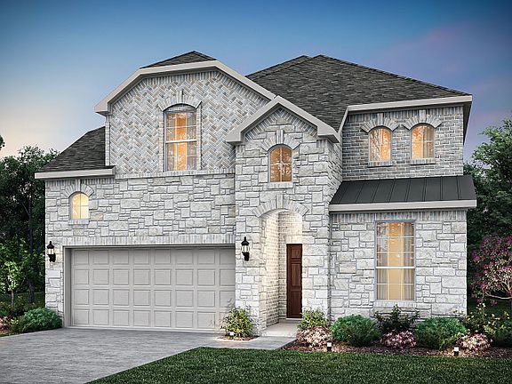 The Riverdale, a two-story home with 2-car garage, shown as Home Exterior I