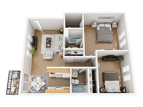Floor plan The Norwegian - 2 Bedroom