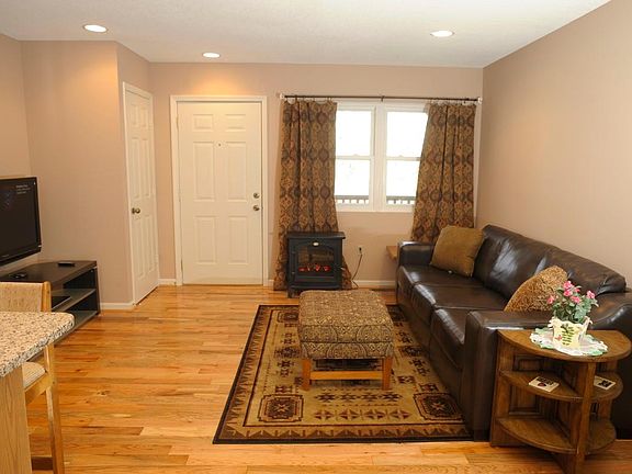 Open living area real hardwood floors