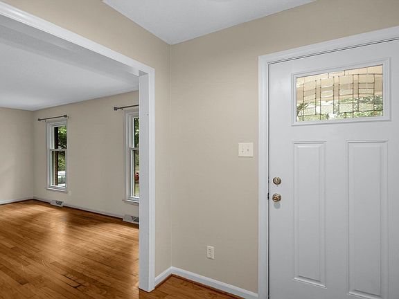 front door and living room