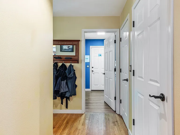 Storage options abound just off the garage and mudroom entry.