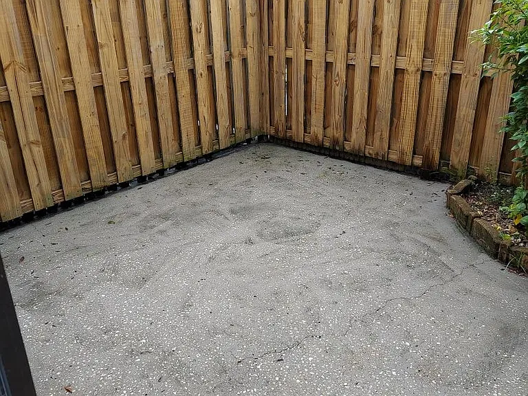 Private patio on back