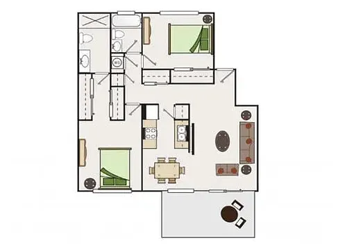 Floor plan 2 Bed 2 Bath